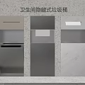 Hidden Trash Bins for Public Restroom Facilities With Modern Space Saving Design