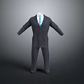 Gray Striped Formal Business Suit With White Shirt And Blue Tie Ensemble For Daily Life
