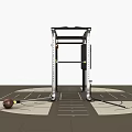Heavy Duty Multi functional Sports Training Rack With Barbell And Kettlebell On Gym Floor Mat