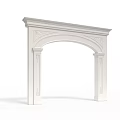 White Classical Door Arch With Intricate Carved Details And Decorative Columns