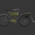 Vintage Motorcycle With Sidecar Brown Leather Seat And Spoked Wheels Classic Design