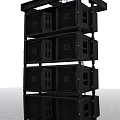 Professional Black Stacked Line Array Audio Speakers For Stage Performance Sound System 3d model