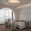 Serene SPA Room With Treatment Beds And Arch Window 3d model