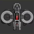 Futuristic White And Red Aircraft With Circular Rotors And Cockpit Design