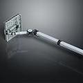 Sturdy Adjustable Mechanical Arm With Rotating Joints And Metal Mounting Plate