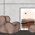 Modern Single Sofa Single Sofa Side Combination 3d model