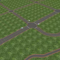 Modern Road Infrastructure Featuring Intersection Overpass Multi Lane Design And Traffic Facilities 3d model