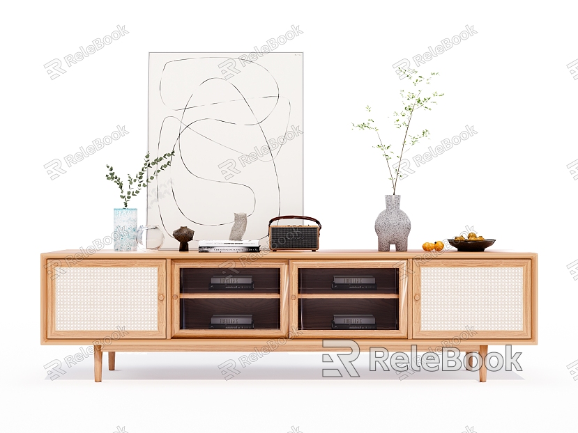 Nordic TV Cabinet Solid Wood TV Cabinet model