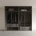 Modern Wardrobe With Sliding Glass Door Design Hanging Clothes Drawers And Shelves
