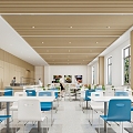 Modern Staff Restaurant Canteen 3d model