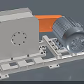 High Performance Industrial Equipment With Electric Motor Orange Connecting Component And Metal Base