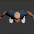 3D Male Character Model With Blue Polo Shirt Beige Pants White Shoes And Cap