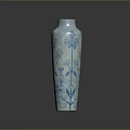 Stylish Blue And White Vase With Delicate Floral Patterns For Home Decoration