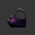 Trendy Fashion Handbag With Purple Pink Gradient Design Blue Cross Symbols And Spiked Accents