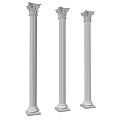 Classical Roman Columns With Different Architectural Styles And Ornate Capital Designs 3d model