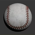 Textured White Baseball With Red Stitching On Smooth Dark Surface