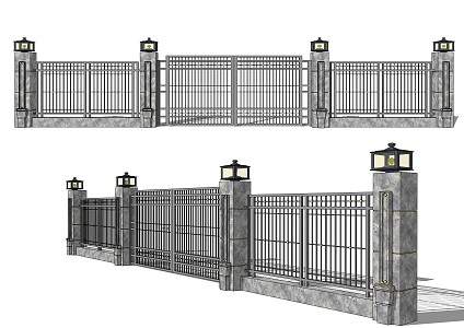 Modern Gate Patio Door 3d model