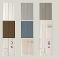 Multiple Color Curtains with Diverse Patterns and Textures for Home Decor Styles 3d model