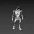 Anthropomorphic Wolf Like Game And Movie Character With Muscular Build And Gray White Fur