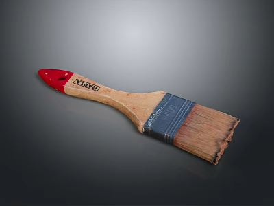 CHENHUI Paintbrush With Red Tip Wooden Handle For Home Decoration DIY Painting 3d model