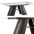 Elegant Modern Dining Table With Marble Top And Metal Legs Design 3d model