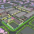 Modern Factory Building Bird's-eye View Industrial Park Factory Building Factory Logistics Park Warehouse Office Building 3d model