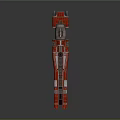 Red Futuristic Sci Fi Spaceship With Streamlined Body Sleek Structure And Metallic Accents