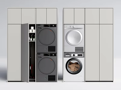Modern Bathroom Vanity Cabinet Rack With Functional Storage Shelves And Wall Mounted Design 3d model