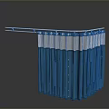 Foldable Blue And White Striped Room Divider As Practical Household Decorative Item
