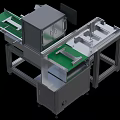 Automatic visual inspection system assembly line equipment conveyor belt 3d model