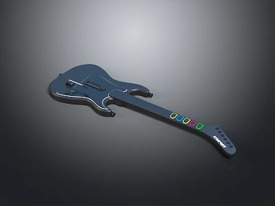 Guitar Shaped Musical Toy With Colorful Buttons For Daily Life And Kids Play 3d model