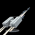 Military Missile Launch System With Twin Launch Tubes And Flame Exhaust