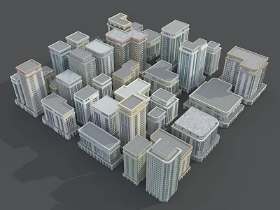 Modern Office Buildings With Various Architectural Designs And Urban High Rise Structures 3d model