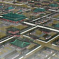 Ancient Chinese Architecture with Green Roofs Courtyard Layout and Traditional Palace Structures