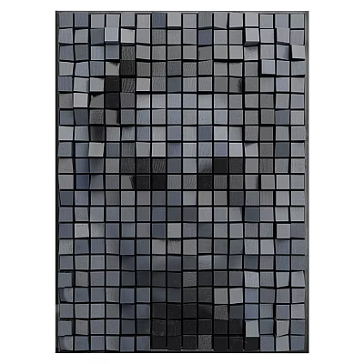 Modern Floor Tiles With Small Square Mosaic Pattern Dark Gray Black Light Gray 3d model