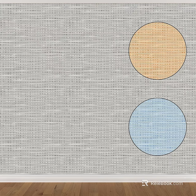 Two Circular Components On Gray Woven Texture Background With Orange And Blue 3d model 
