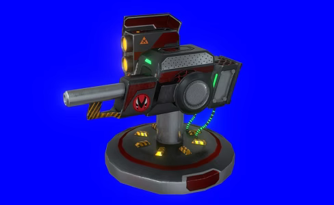 Cartoon Machine Gun Cartoon Battery Pulse Electromagnetic 3d model