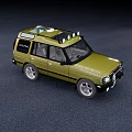 Green SUV Model With Roof Rack Silver Wheels And Front Grille Design