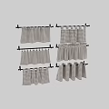 Checkered Curtains with Various Styles Hanging on Black Curtain Rods