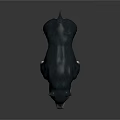 Ferocious Dark Blue Wolf Like Game Movie Character With Open Mouth Sharp Teeth And Claws