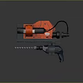 Industrial Red And Black Drilling Equipment With Metal Drill Bit And Mechanical Parts