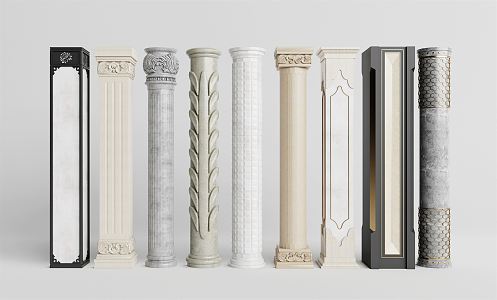 Modern Columns Marble Decorative Columns 3d model