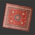 Red Oriental Rug With Intricate Patterns Central Medallion And Decorative Borders