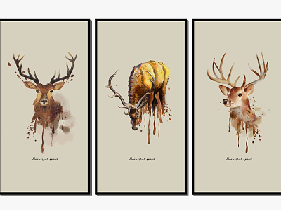 Modern Animal Painting Animal Elk Decorative Painting Hanging Painting model