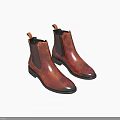 Brown Leather Chelsea Boots With Black Elastic Side Panels And Classic Design