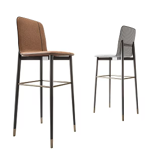 Light Luxury Bar Chair 3d model