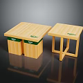 Two Different Wooden TREASURE Tables With Storage Bins And Simple Leg Design