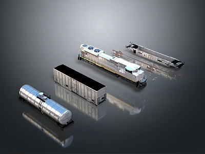 Various Functional Commercial Vehicles Including Tanker Truck Cargo Trailer And Flatbed Design 3d model