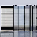 Sleek Modern Folding Doors With Glass Panels And Blinds Design For Interior Space Partition