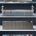 Elegant Modern Bar Counter Interior With Marble Top And Metal Accents